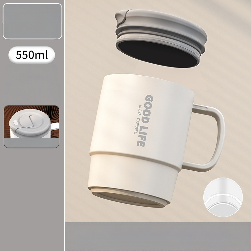 Gyárilag közvetlen szállítású, magas színű, 304 rozsdamentes acélból készült kávésbögre, tealefolyóval és fedéllel ellátott irodai bögregenerációval