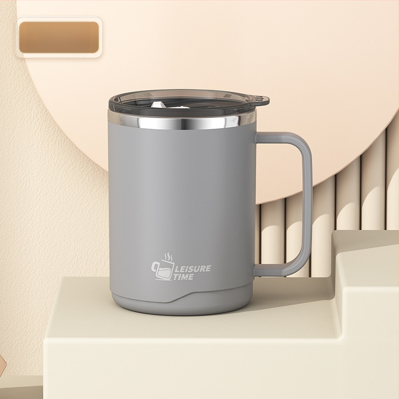 Gyárilag közvetlen szállítású, magas színű, 304 rozsdamentes acélból készült kávésbögre, tealefolyóval és fedéllel ellátott irodai bögregenerációval