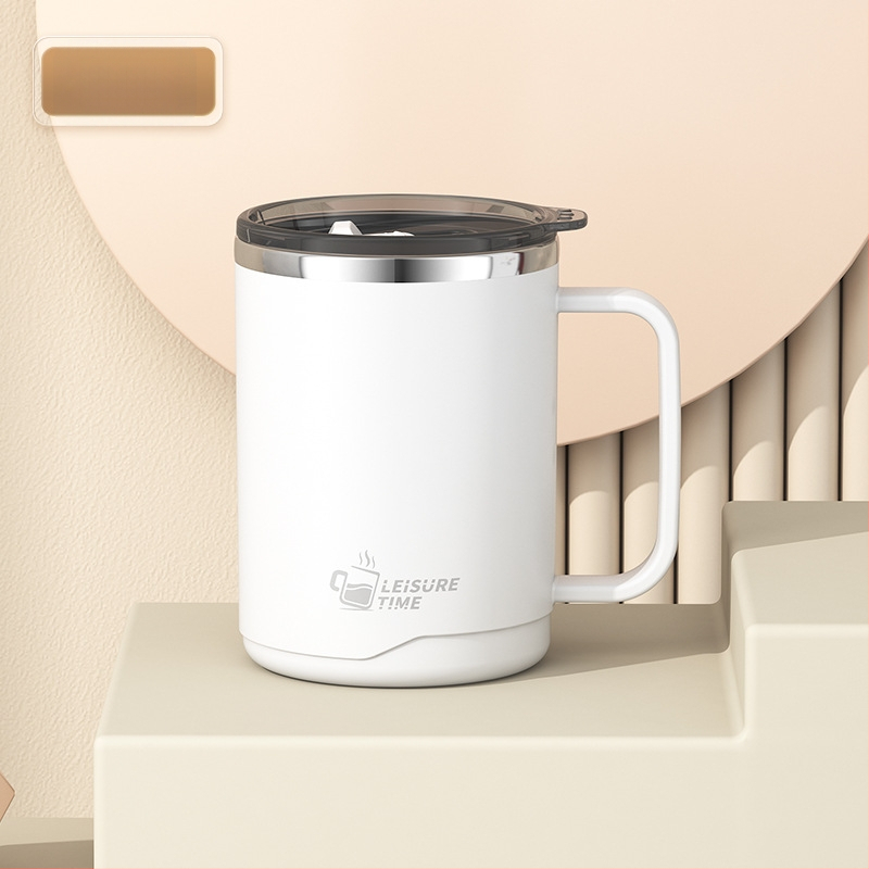 Gyárilag közvetlen szállítású, magas színű, 304 rozsdamentes acélból készült kávésbögre, tealefolyóval és fedéllel ellátott irodai bögregenerációval