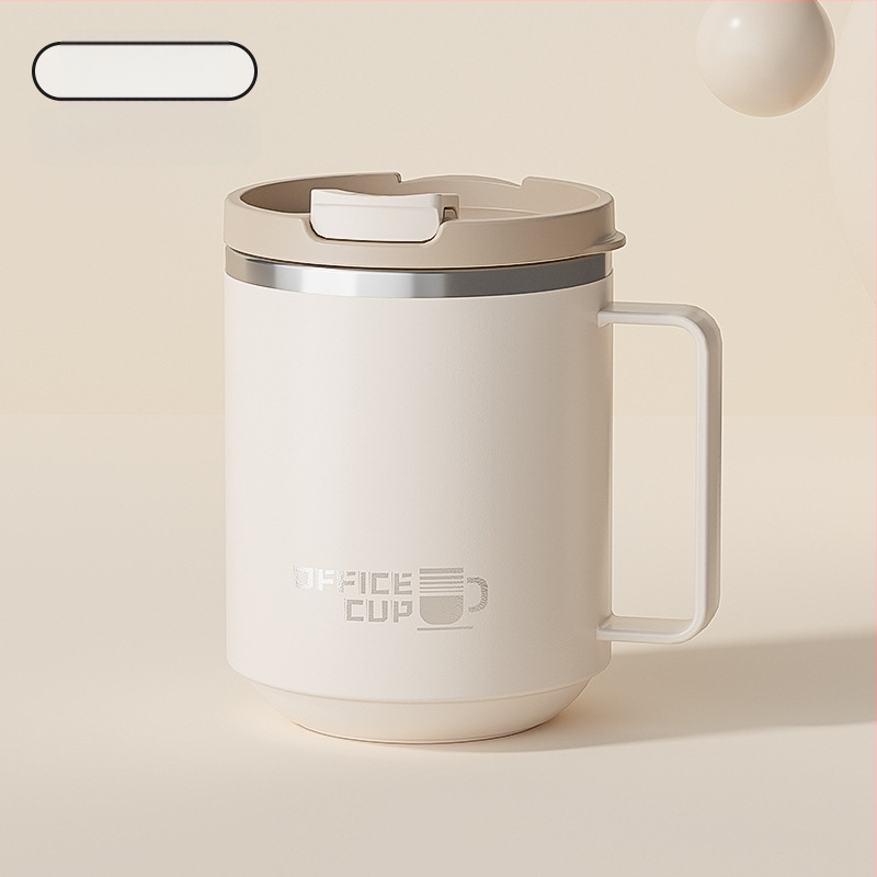 Gyárilag közvetlen szállítású, magas színű, 304 rozsdamentes acélból készült kávésbögre, tealefolyóval és fedéllel ellátott irodai bögregenerációval