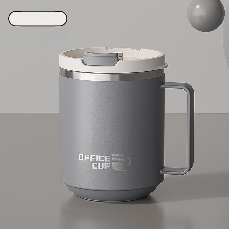 Gyárilag közvetlen szállítású, magas színű, 304 rozsdamentes acélból készült kávésbögre, tealefolyóval és fedéllel ellátott irodai bögregenerációval