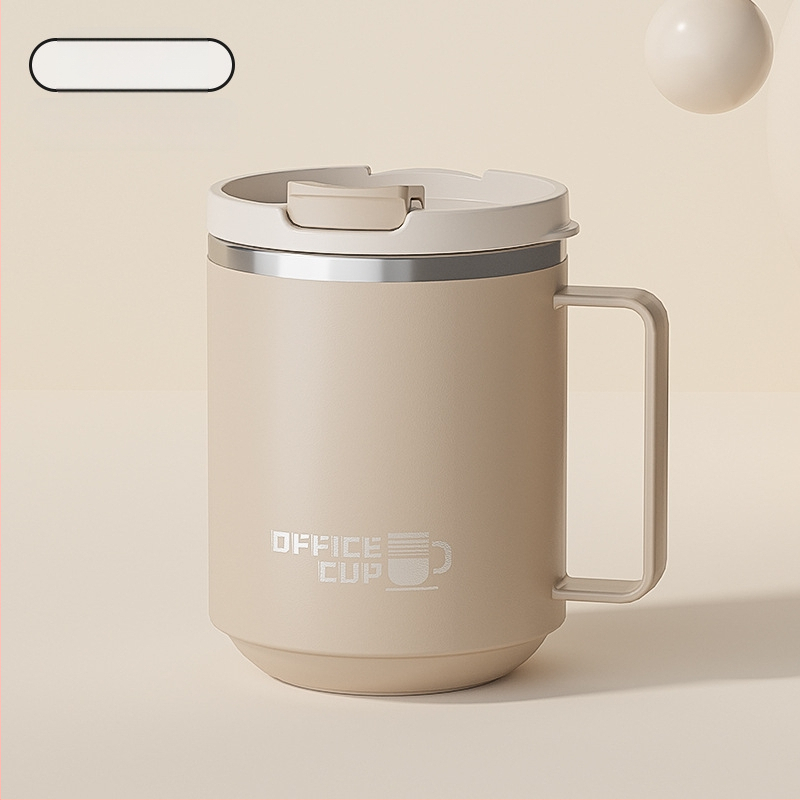 Gyárilag közvetlen szállítású, magas színű, 304 rozsdamentes acélból készült kávésbögre, tealefolyóval és fedéllel ellátott irodai bögregenerációval