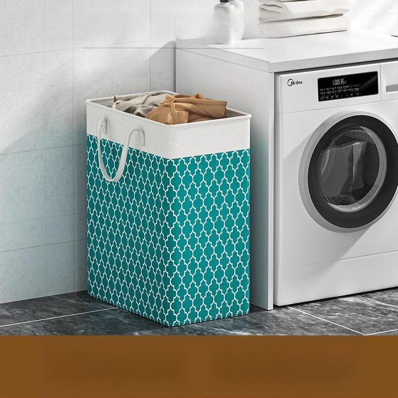 Määrdunud riiete korv majapidamises suure mahutavusega vannitoa hoiukorvi muster kaasaskantav kangas määrdunud riiete korv pesukorv veekindel hoiukott