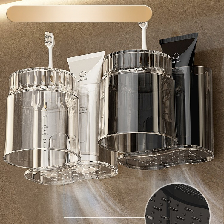 Modernus paprastas elektrinis dantų šepetėlių laikymo stovas, dantų puodelių laikiklis, pakabinamas ant sienos, tualeto plovimo puodelis, burnos skalavimo puodelis, dantų bakelio stovas