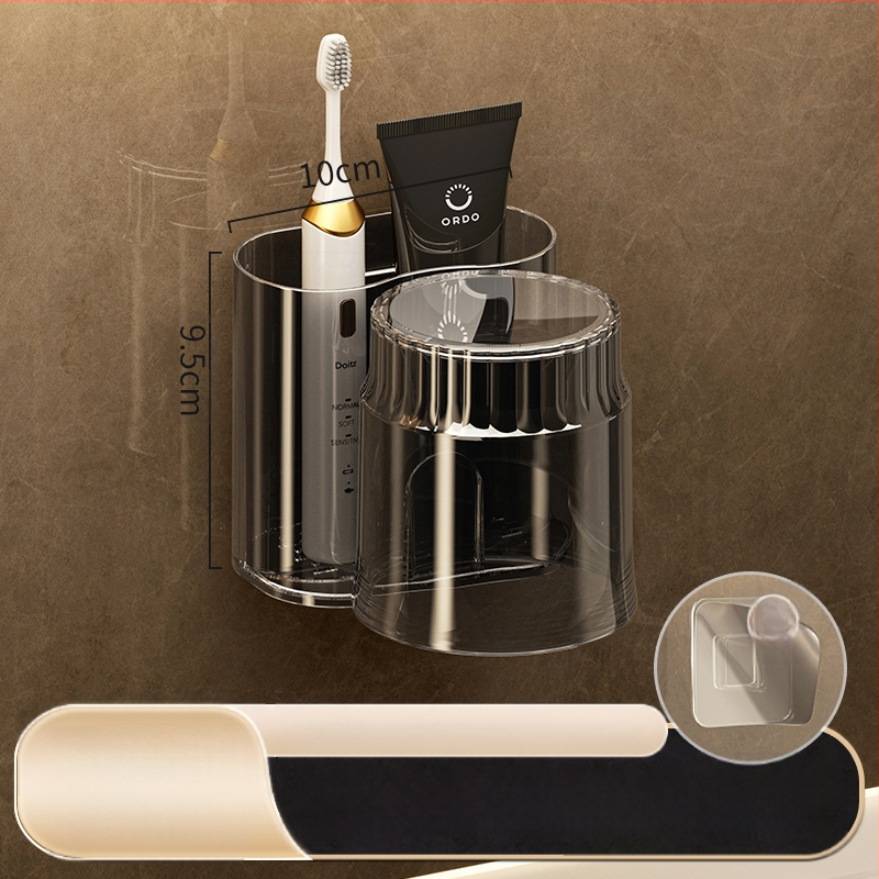 Modernus paprastas elektrinis dantų šepetėlių laikymo stovas, dantų puodelių laikiklis, pakabinamas ant sienos, tualeto plovimo puodelis, burnos skalavimo puodelis, dantų bakelio stovas