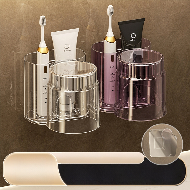 Modernus paprastas elektrinis dantų šepetėlių laikymo stovas, dantų puodelių laikiklis, pakabinamas ant sienos, tualeto plovimo puodelis, burnos skalavimo puodelis, dantų bakelio stovas