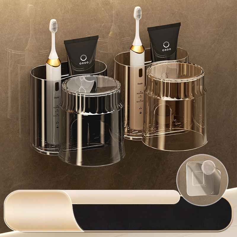 Modernus paprastas elektrinis dantų šepetėlių laikymo stovas, dantų puodelių laikiklis, pakabinamas ant sienos, tualeto plovimo puodelis, burnos skalavimo puodelis, dantų bakelio stovas