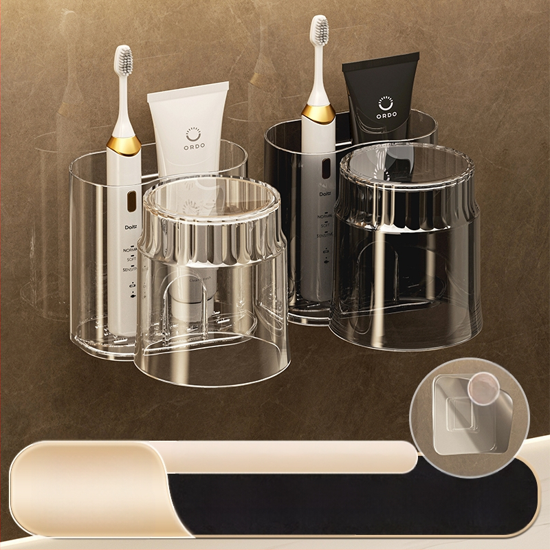Modernus paprastas elektrinis dantų šepetėlių laikymo stovas, dantų puodelių laikiklis, pakabinamas ant sienos, tualeto plovimo puodelis, burnos skalavimo puodelis, dantų bakelio stovas