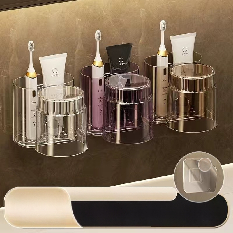 Modernus paprastas elektrinis dantų šepetėlių laikymo stovas, dantų puodelių laikiklis, pakabinamas ant sienos, tualeto plovimo puodelis, burnos skalavimo puodelis, dantų bakelio stovas