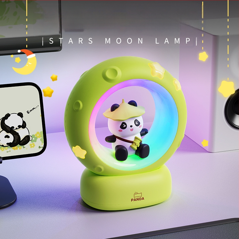 Darček pre udalosť, astronaut, zbieranie hviezd a mesiaca, nočné svetlo, nabíjanie cez USB, panda, tlieskajúce svetlo, RGB atmosféra, spánkové svetlo
