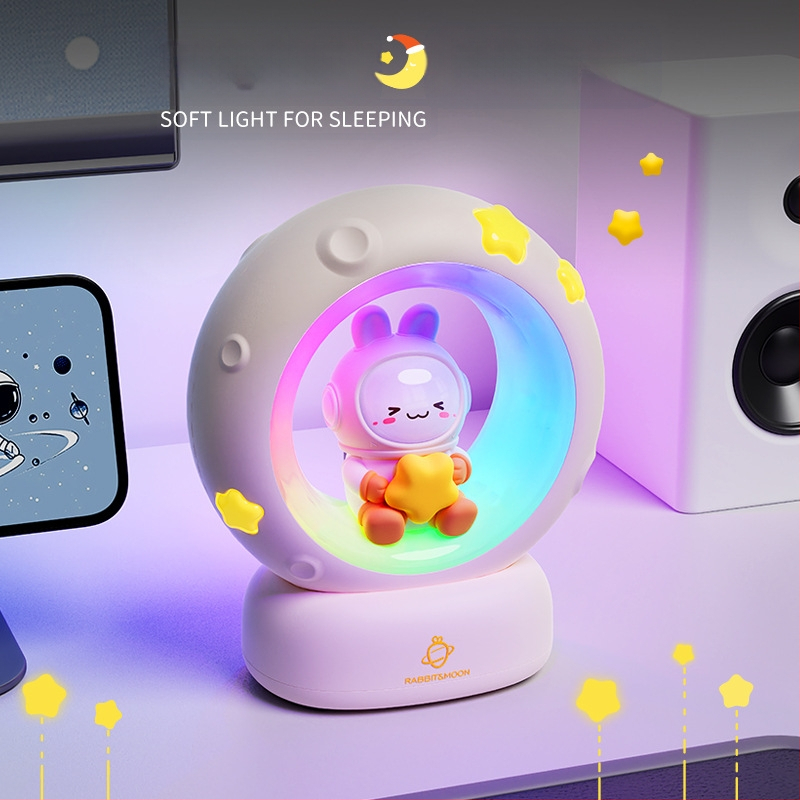 Darček pre udalosť, astronaut, zbieranie hviezd a mesiaca, nočné svetlo, nabíjanie cez USB, panda, tlieskajúce svetlo, RGB atmosféra, spánkové svetlo