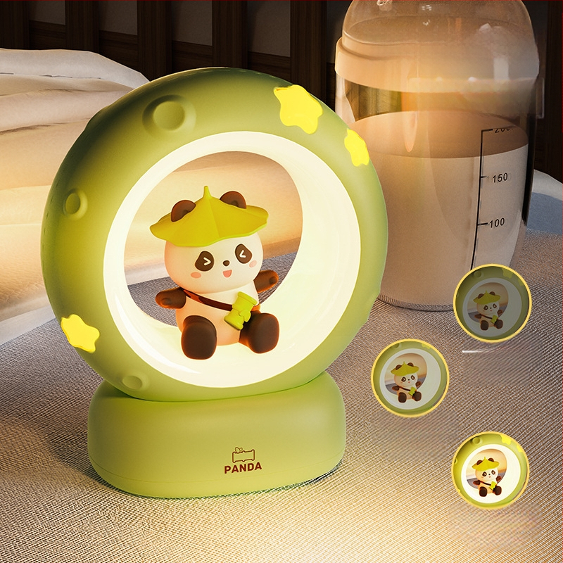 Darček pre udalosť, astronaut, zbieranie hviezd a mesiaca, nočné svetlo, nabíjanie cez USB, panda, tlieskajúce svetlo, RGB atmosféra, spánkové svetlo