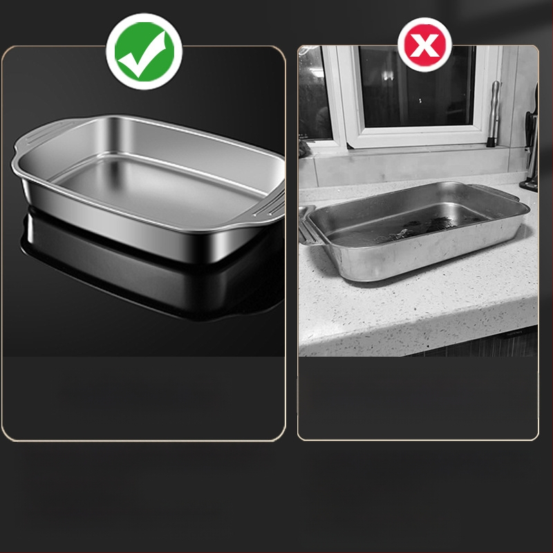 Roostevabast terasest paksendatud grillitud kalataldrik induktsioonpliidi küpsetusplaat ristkülikukujuline taldrik grill mereannid vähid lame kaubanduslik taldrik