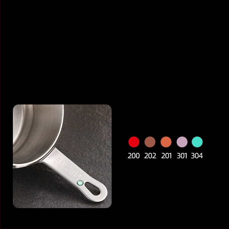 304 nerūdijančio plieno padažo puodelis su padažo lėkštute, vakarietiško restorano kepsnių padažo puodelis, kūrybingas pomidorų padažo puodelis, kibiras, stalo reikmenys