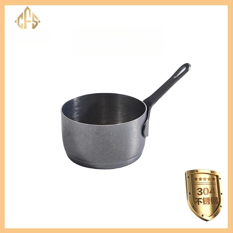 304 nerūdijančio plieno padažo puodelis su padažo lėkštute, vakarietiško restorano kepsnių padažo puodelis, kūrybingas pomidorų padažo puodelis, kibiras, stalo reikmenys