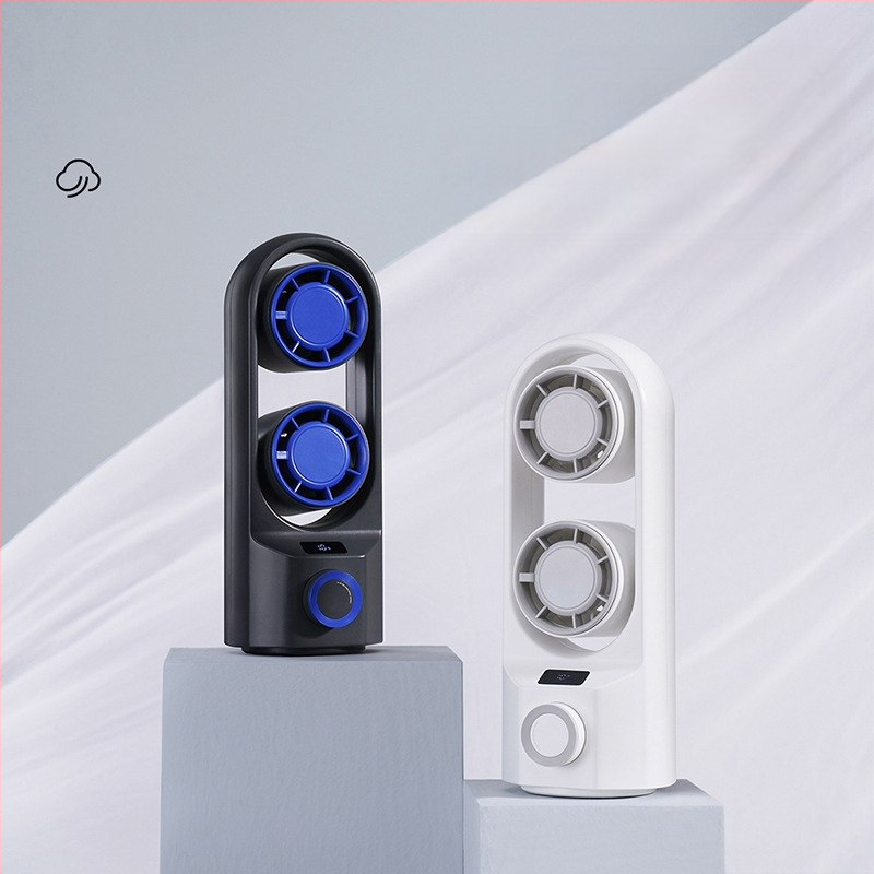 Új USB újratölthető asztali toronyventilátor, határokon átnyúló otthoni irodai rázófejes kis ventilátor, kültéri hordozható mini ventilátor