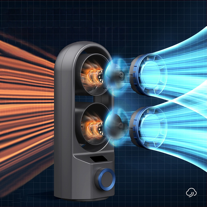 Új USB újratölthető asztali toronyventilátor, határokon átnyúló otthoni irodai rázófejes kis ventilátor, kültéri hordozható mini ventilátor