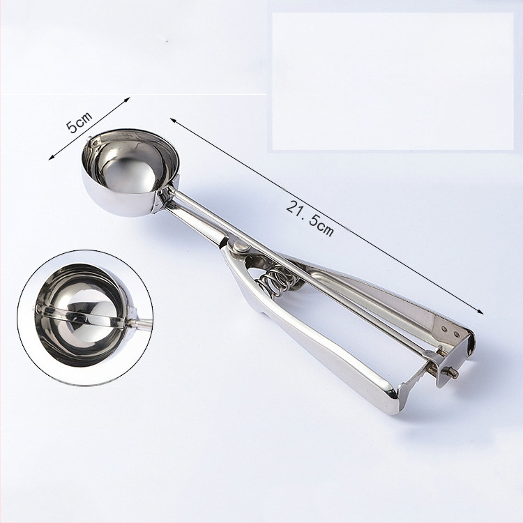 „Amazon“ naujo stiliaus šaukštas, sutirštintas nerūdijančio plieno ledų šaukštas, ledų matavimo šaukštas, vaisių rutuliukų kastuvas, tarpvalstybinis ledų šaukštas