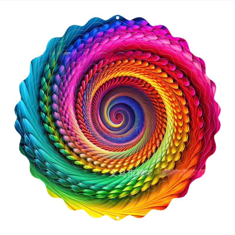 Tarpvalstybinis gamyklinis tiesioginis 3D besisukantis vėjo varpelis, skirtas spalvotam kiemo sodo metaliniam pakabinamam dekoravimui