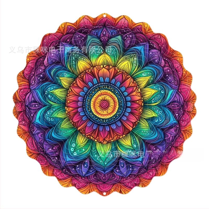 Tarpvalstybinis gamyklinis tiesioginis 3D besisukantis vėjo varpelis, skirtas spalvotam kiemo sodo metaliniam pakabinamam dekoravimui