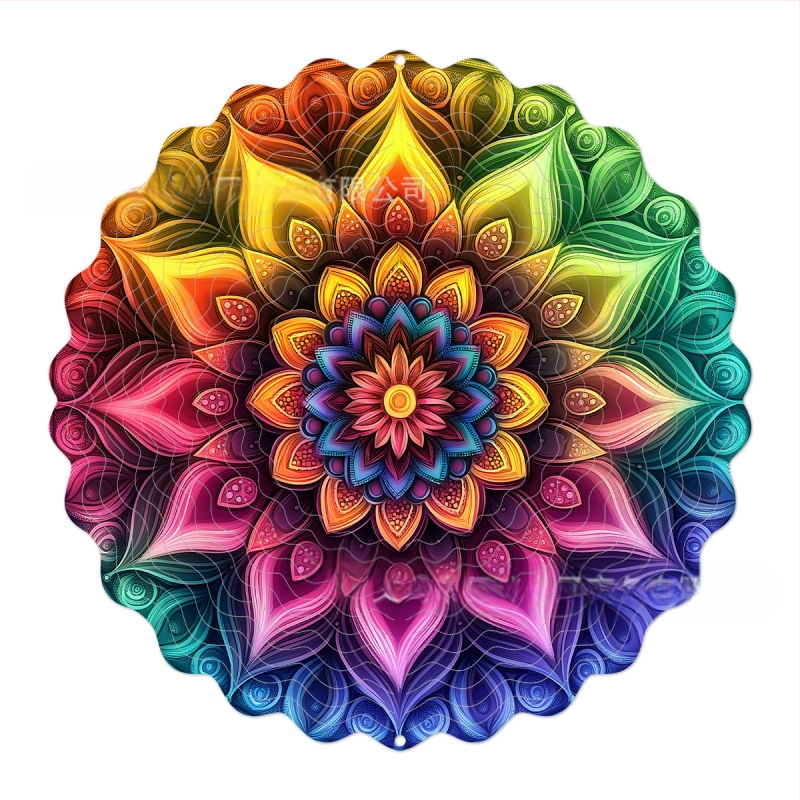 Tarpvalstybinis gamyklinis tiesioginis 3D besisukantis vėjo varpelis, skirtas spalvotam kiemo sodo metaliniam pakabinamam dekoravimui