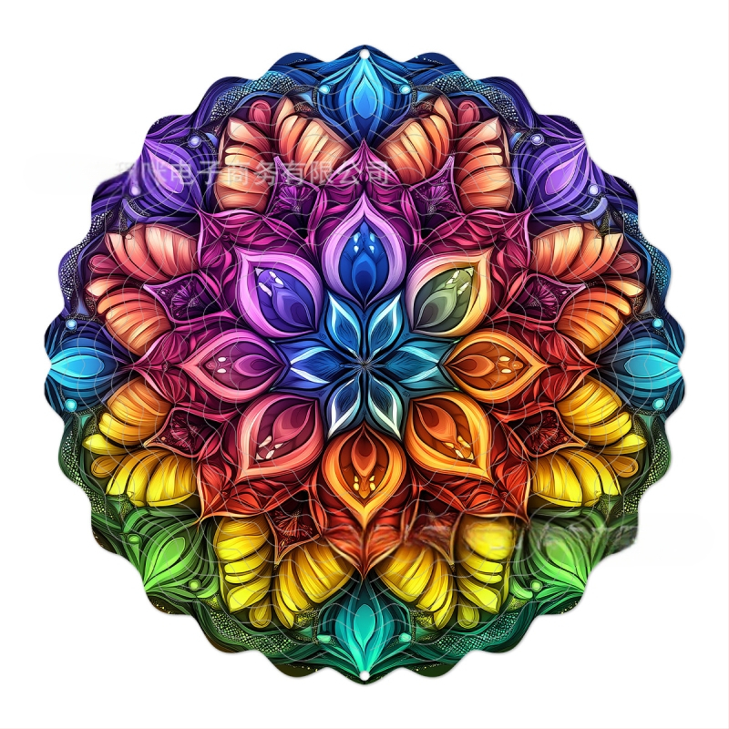 Tarpvalstybinis gamyklinis tiesioginis 3D besisukantis vėjo varpelis, skirtas spalvotam kiemo sodo metaliniam pakabinamam dekoravimui