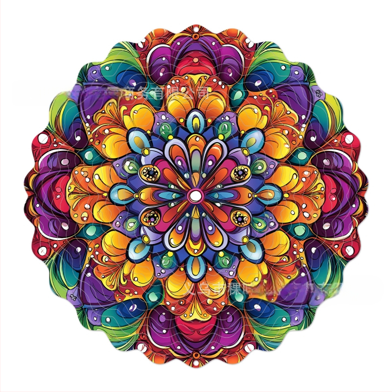 Tarpvalstybinis gamyklinis tiesioginis 3D besisukantis vėjo varpelis, skirtas spalvotam kiemo sodo metaliniam pakabinamam dekoravimui