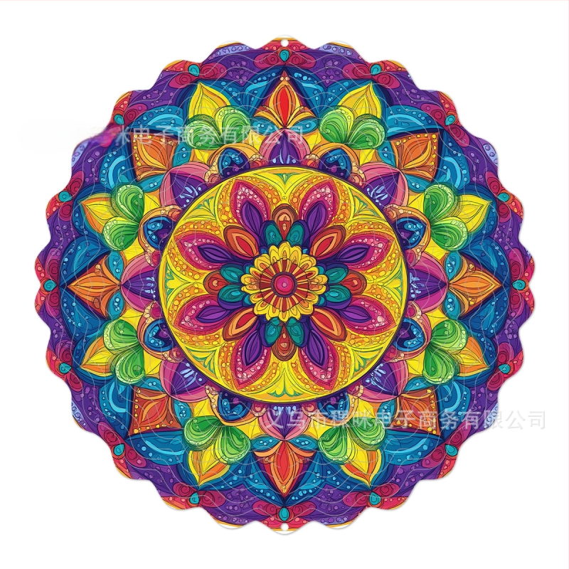 Tarpvalstybinis gamyklinis tiesioginis 3D besisukantis vėjo varpelis, skirtas spalvotam kiemo sodo metaliniam pakabinamam dekoravimui