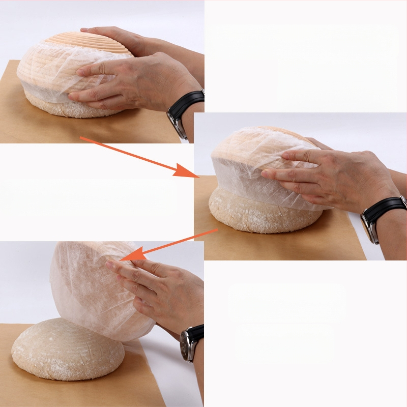 Vienkartinis neaustinis fermentacijos krepšelio audinio užvalkalas, nelimpantis tešlos, europietiškos duonos, namų kepimo įrankiai, rotango krepšelio audinio užvalkalas