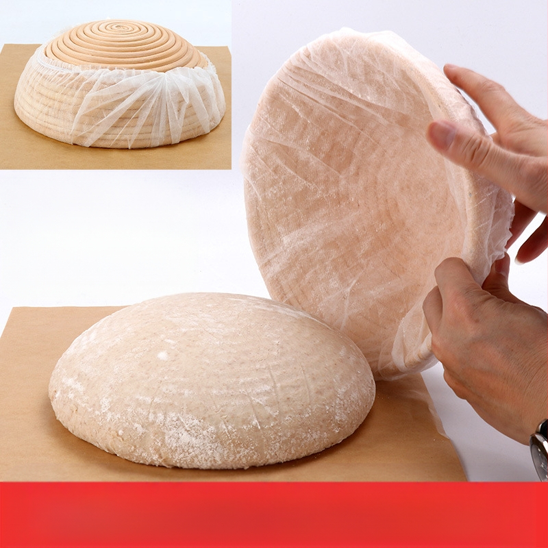 Vienkartinis neaustinis fermentacijos krepšelio audinio užvalkalas, nelimpantis tešlos, europietiškos duonos, namų kepimo įrankiai, rotango krepšelio audinio užvalkalas