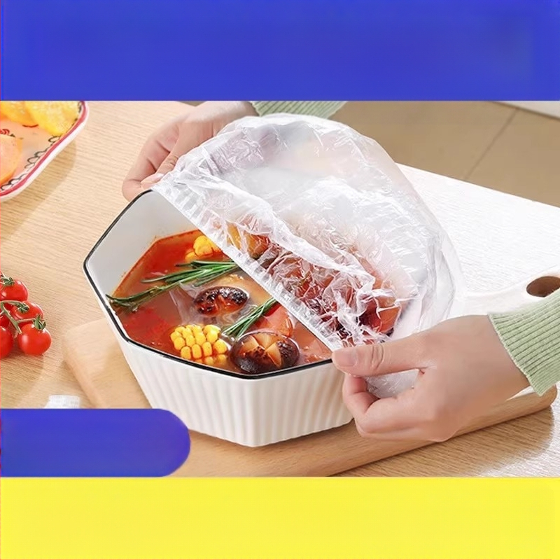 Plastikinė plėvelė, apsauganti nuo musių, vienkartinis buitinio šaldytuvo maisto likučių šviežumą išsaugantis dangtelis, universali plastikinė plėvelė, dubenėlio dangtelis, dubenėlio dangtelis