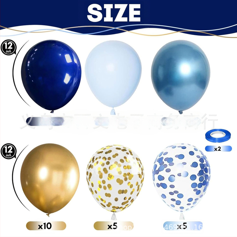 Tarpvalstybinis „Amazon“ 60 dalių naktinio mėlynumo aukso blizgučiais dekoruotas latekso balionas, 12 colių Tėvo dienos gimtadienio vakarėlio balionas
