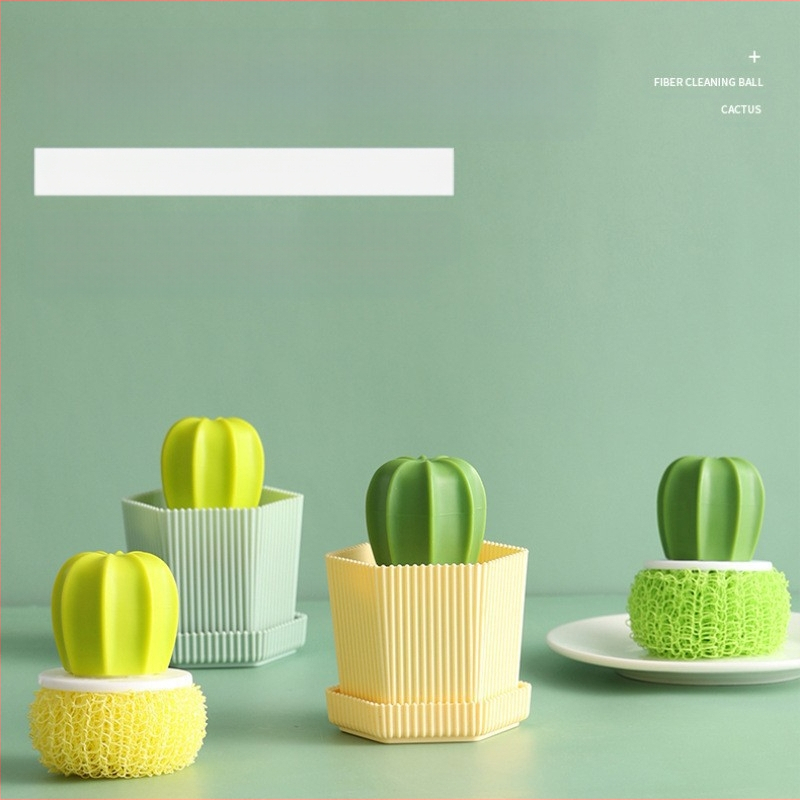 Uus loominguline potihari kaktusepall nano puhastuspall gradientvärvi puhastushari potihari kaktusepall potihari