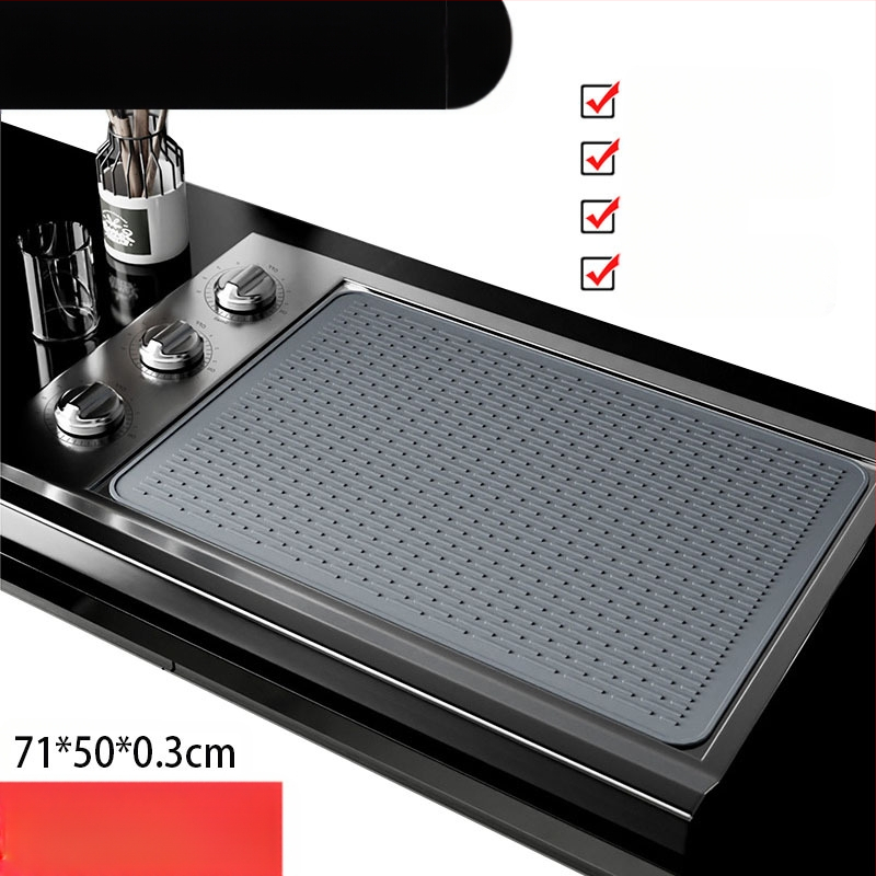 Sandėlyje yra naujas daugiafunkcis viryklės kilimėlis, stalviršio baro apsauginis kilimėlis, aukštai temperatūrai atsparus šilumos izoliacinis puodų kilimėlis, virtuvės nusausinimo kilimėlis