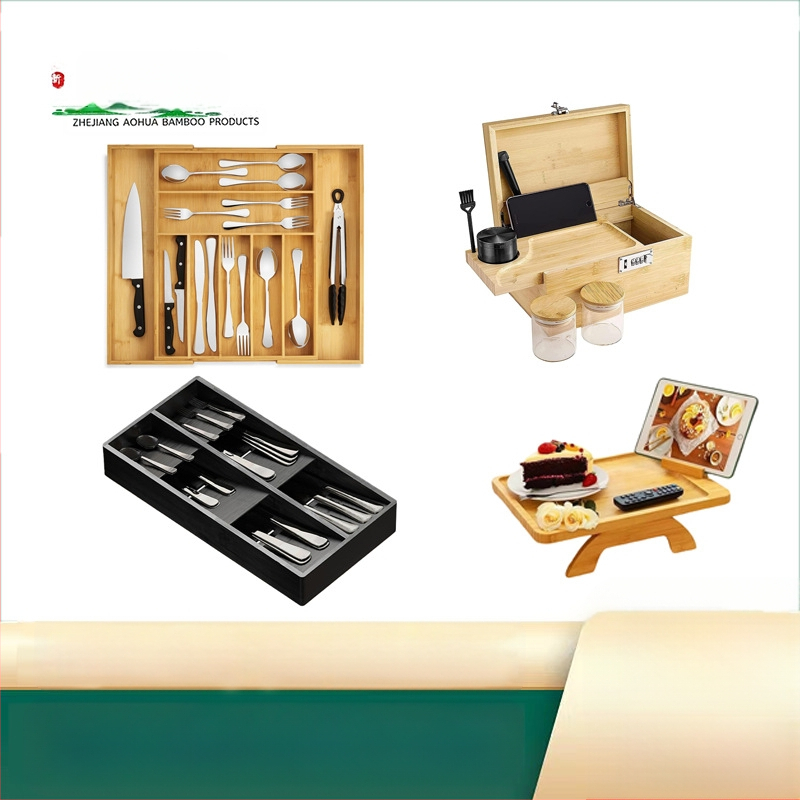 Bambusz tárolódoboz asztali fiókos tároló műtárgy otthoni takarító tárolódoboz konyhai láda étkészlet doboz