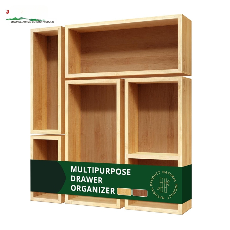 Bambusz tárolódoboz asztali fiókos tároló műtárgy otthoni takarító tárolódoboz konyhai láda étkészlet doboz