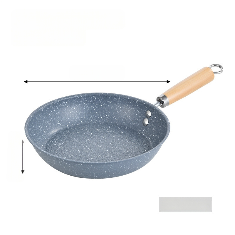 Piiriülene mittenakkuv väike wok-pann marmormustriga mittenakkuv väike pott majapidamises kasutatav mini õues kasutatav wok-pann ühe potiga väike praepann