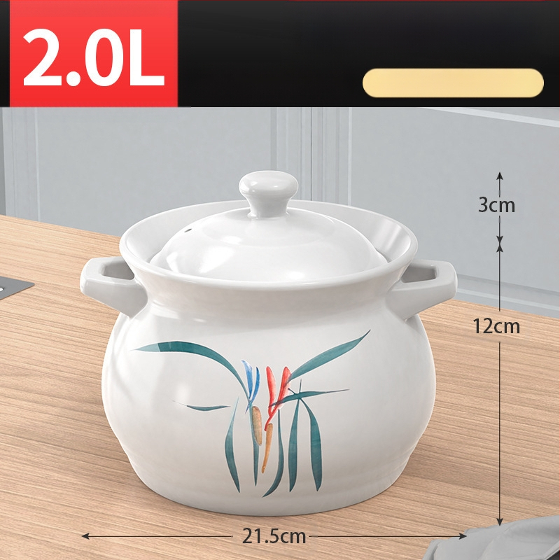 Didelis baltas porcelianinis puodas, atsparus aukštai temperatūrai, tinka dujinėms viryklėms, idealiai tinka vištienai ir mėsai troškinti, košei virti, taip pat didelės talpos sriubai, specialiai sukurtas sausam degimui.