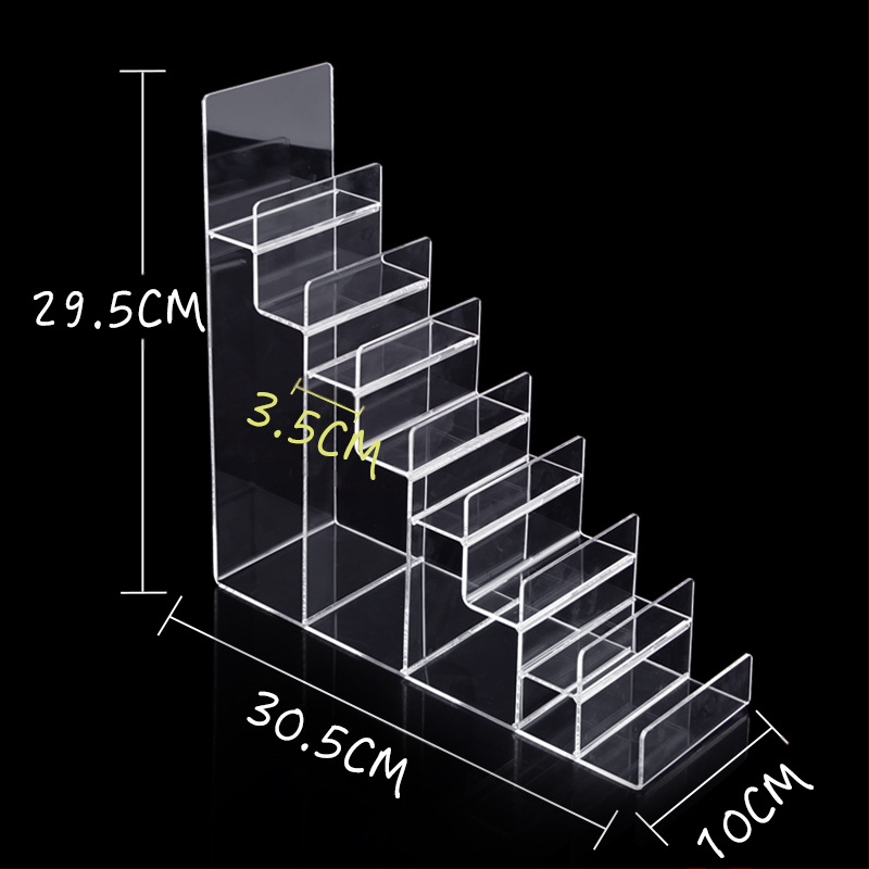 Akrilinis daugiasluoksnis piniginės trapecijos formos laikiklis laikymo vitrina skaidrus vitrina kaukė mobiliojo telefono daugiasluoksnis stovas