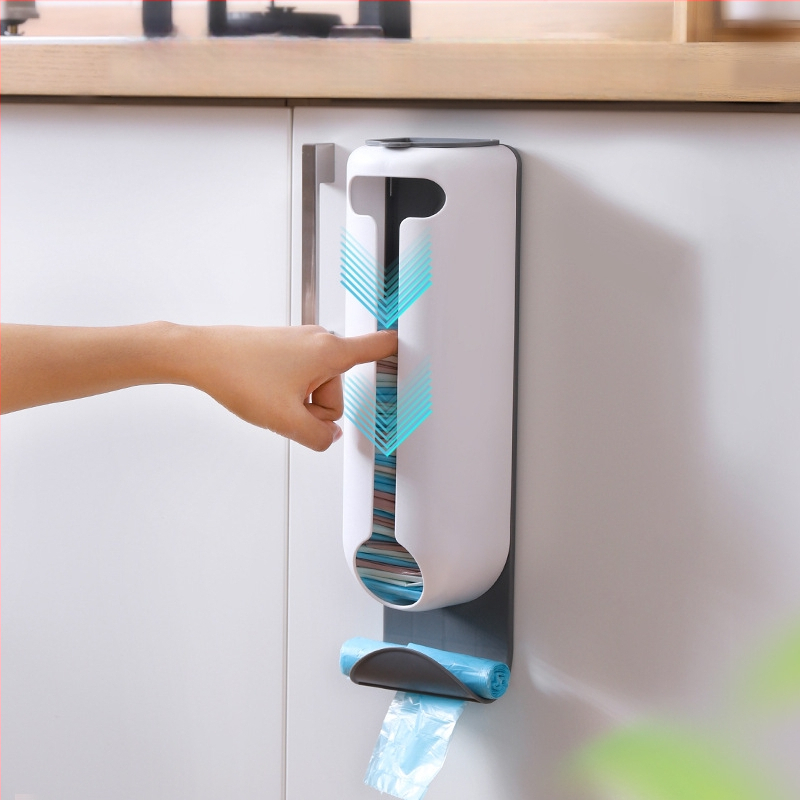 Douyin konyhai lyukasztásmentes műanyag zacskó tárolóállvány falra szerelhető, kivehető háztartási fehérnemű tárolódoboz