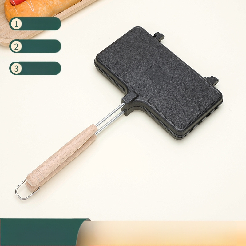 Kahepoolne triibulise mustriga võileivagrill, universaalne kahepoolne steigipann, leiva röstsaia vorm, mittenakkuva kattega pann