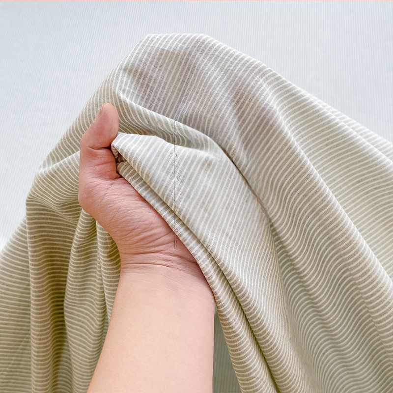 „Good 100“ grynos medvilnės paklodės be rašto, languotas, trijų dalių bendrabučio medvilninis pagalvės užvalkalų komplektas, A klasės, skalbta medvilnė motinai ir kūdikiui.