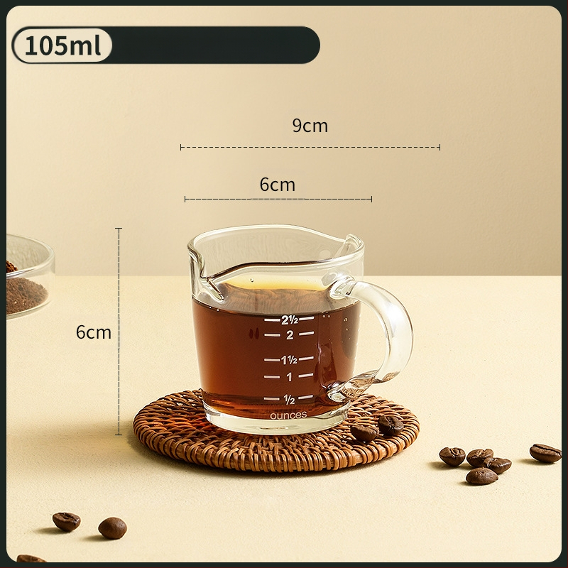 Kohviekstrakti tass skaalaga, puidust käepidemega, mõõtekork, espresso untsi tass, väike piimatass, peen ja tipptasemel