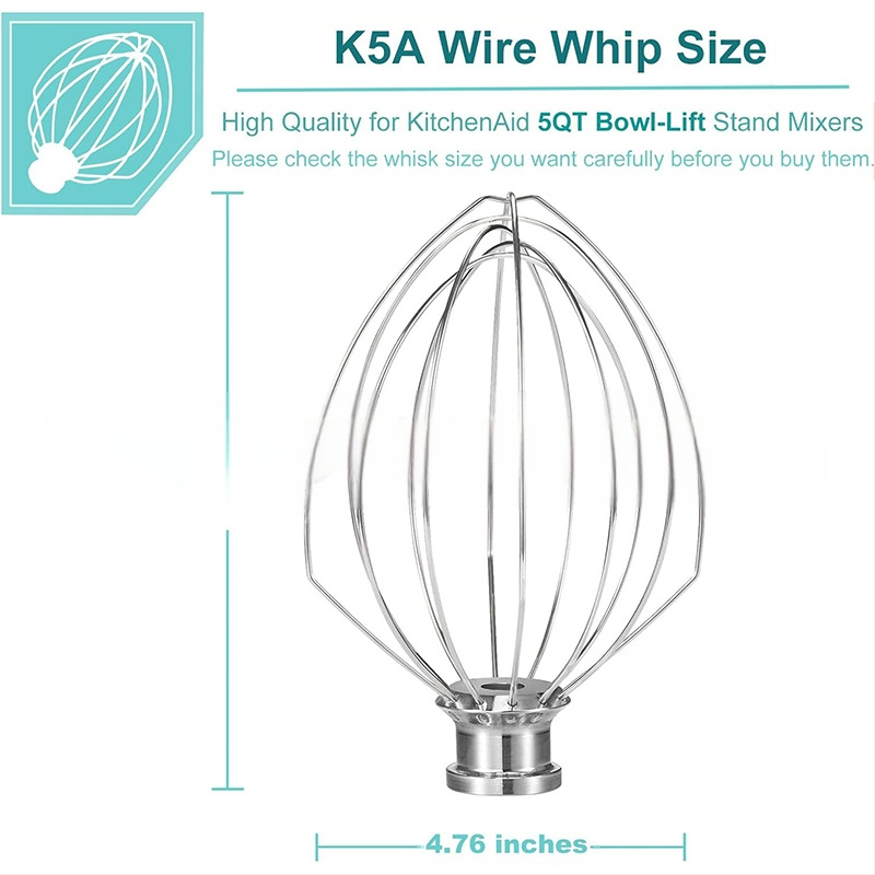 Tinka „KitchenAid“ maišytuvui, kiaušinių plaktuvui K5AWW, pakaitiniam plaktuvui 5QT, pakeliamam dubeniui 6 linijų plaktuvo antgaliui