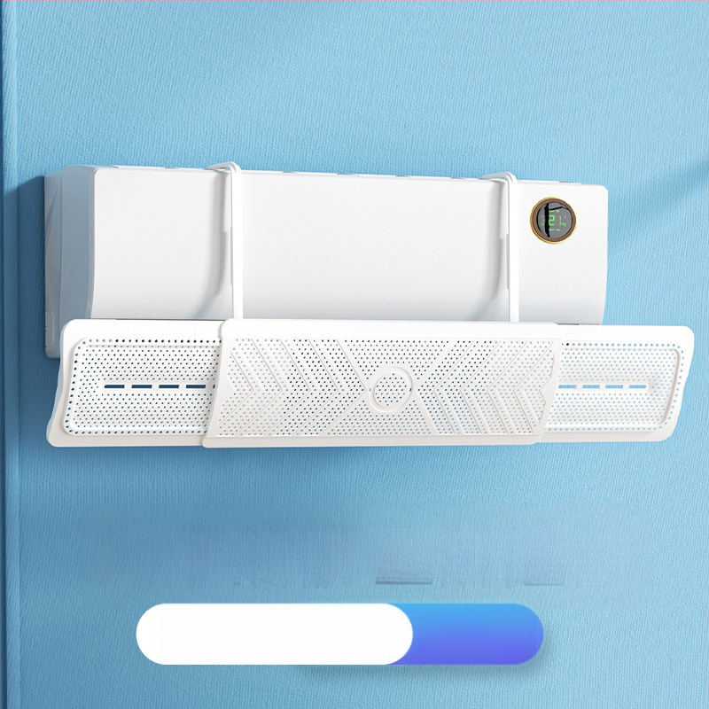 2024 m. oro kondicionieriaus vėjo deflektorius, apsaugantis nuo tiesioginio pūtimo, trijų viename ištraukiamas, mėnulio formos, prie sienos tvirtinamas vėjo deflektorius