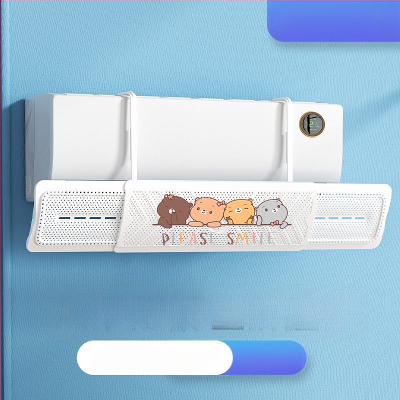 2024 m. oro kondicionieriaus vėjo deflektorius, apsaugantis nuo tiesioginio pūtimo, trijų viename ištraukiamas, mėnulio formos, prie sienos tvirtinamas vėjo deflektorius