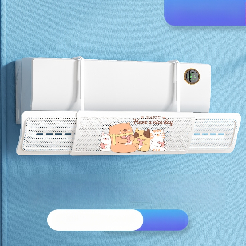 2024 m. oro kondicionieriaus vėjo deflektorius, apsaugantis nuo tiesioginio pūtimo, trijų viename ištraukiamas, mėnulio formos, prie sienos tvirtinamas vėjo deflektorius