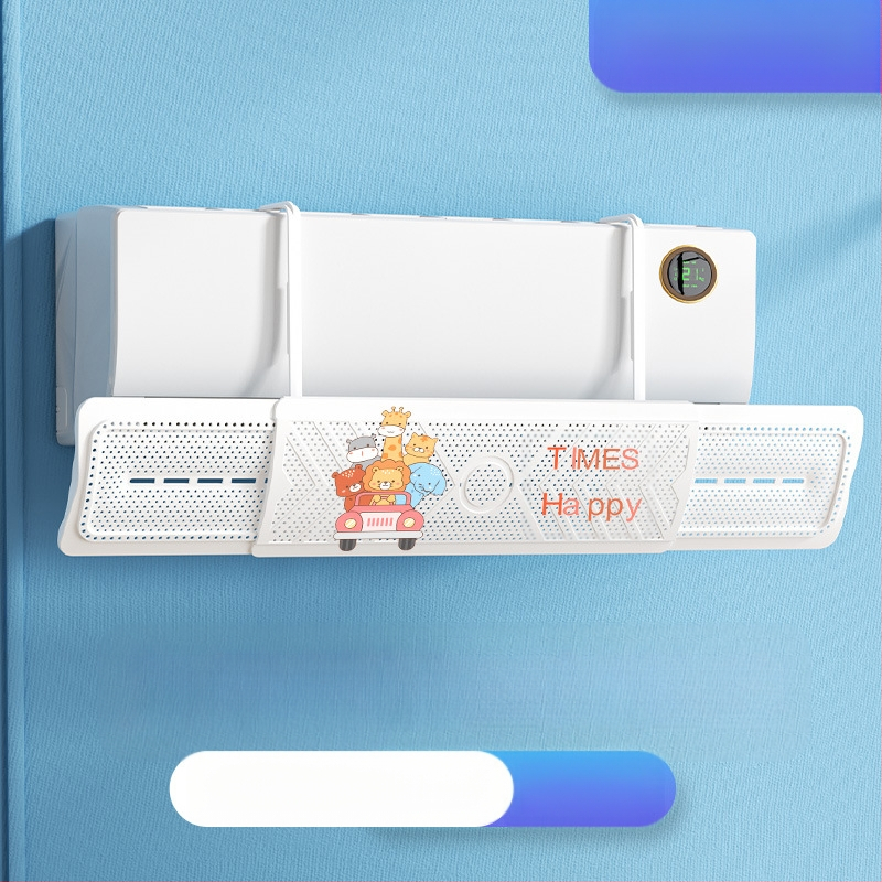 2024 m. oro kondicionieriaus vėjo deflektorius, apsaugantis nuo tiesioginio pūtimo, trijų viename ištraukiamas, mėnulio formos, prie sienos tvirtinamas vėjo deflektorius