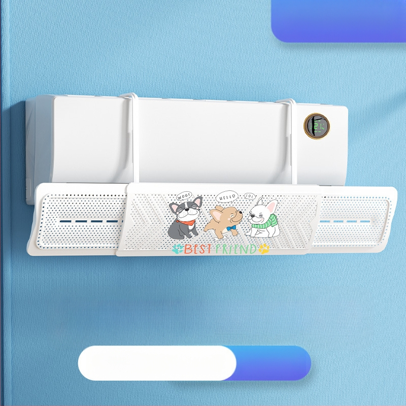 2024 m. oro kondicionieriaus vėjo deflektorius, apsaugantis nuo tiesioginio pūtimo, trijų viename ištraukiamas, mėnulio formos, prie sienos tvirtinamas vėjo deflektorius