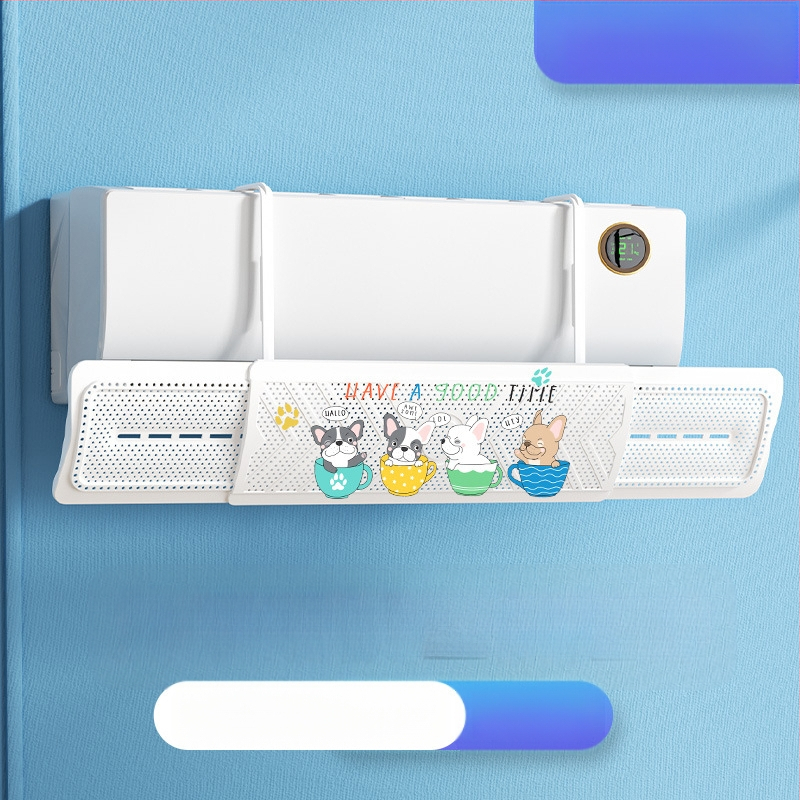 2024 m. oro kondicionieriaus vėjo deflektorius, apsaugantis nuo tiesioginio pūtimo, trijų viename ištraukiamas, mėnulio formos, prie sienos tvirtinamas vėjo deflektorius